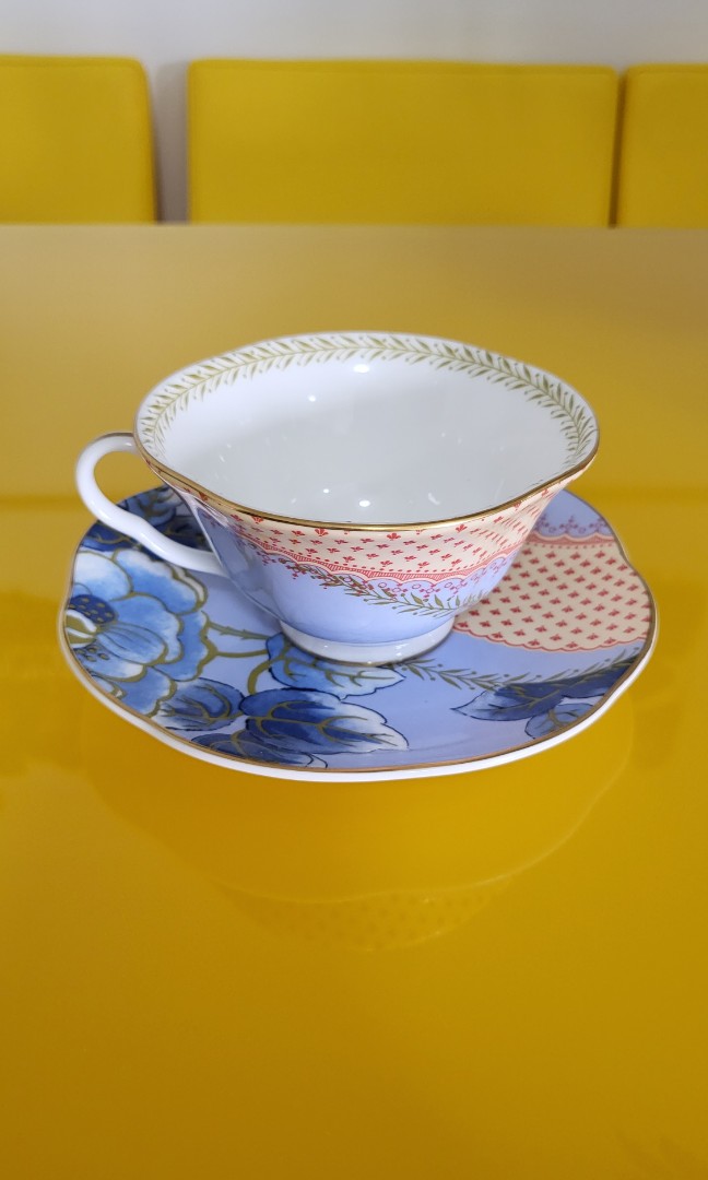 Wedgwood tea cup and saucer set (butterfly boom), Furniture & Home