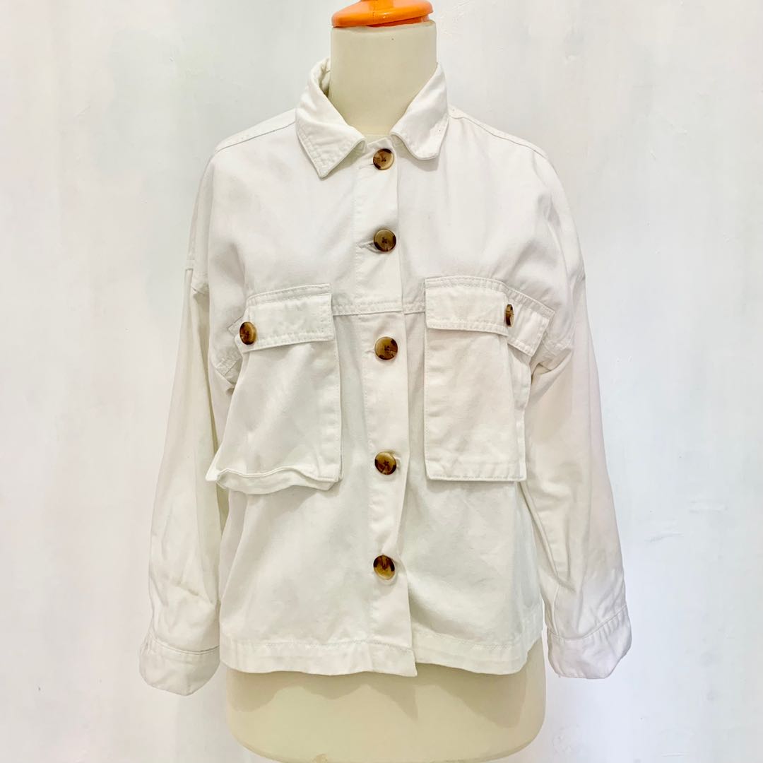 long white jean jacket