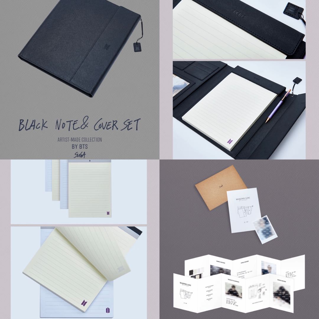 SUGA BLACK NOTE & COVER SET - ARTIST-MADE COLLECTION BY BTS ...