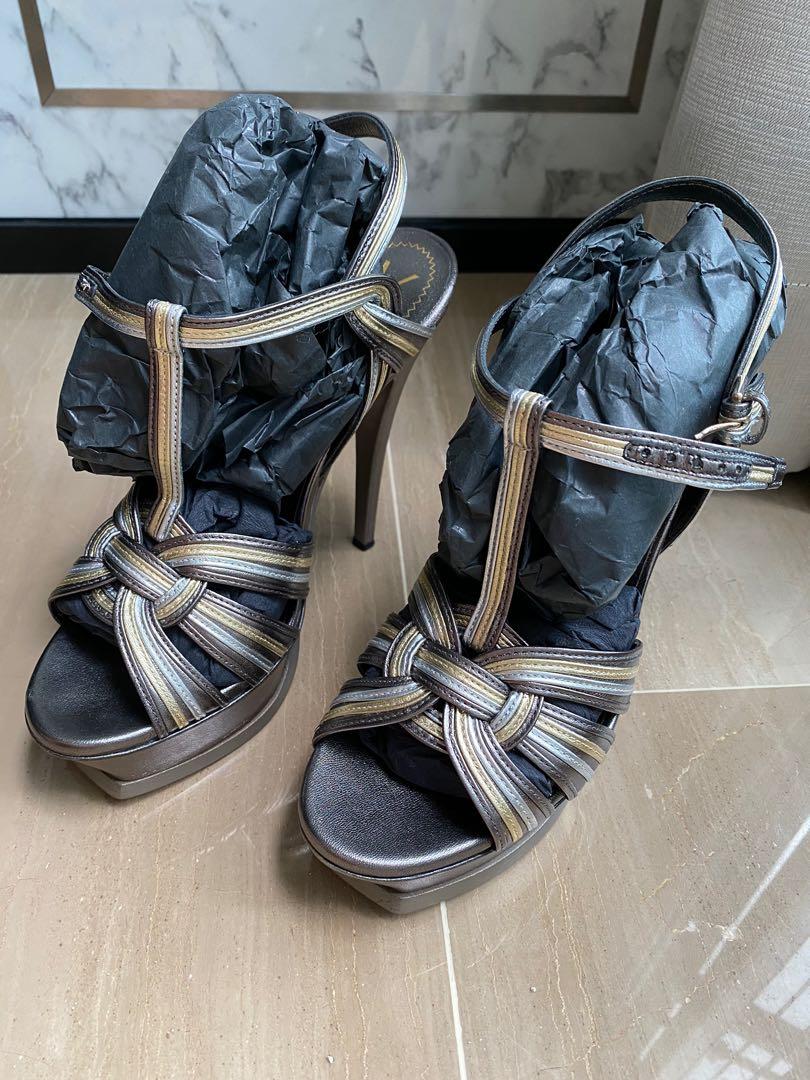 Ysl silver heels cheap