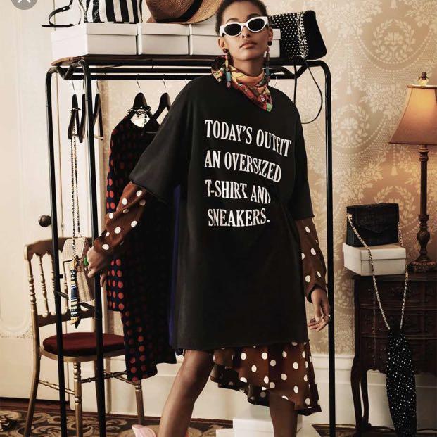 Zara shirt 2025 dress with slogan