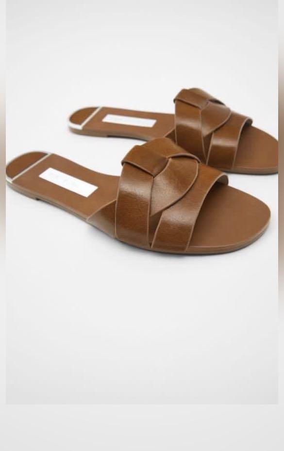zara brown sandals with pearls