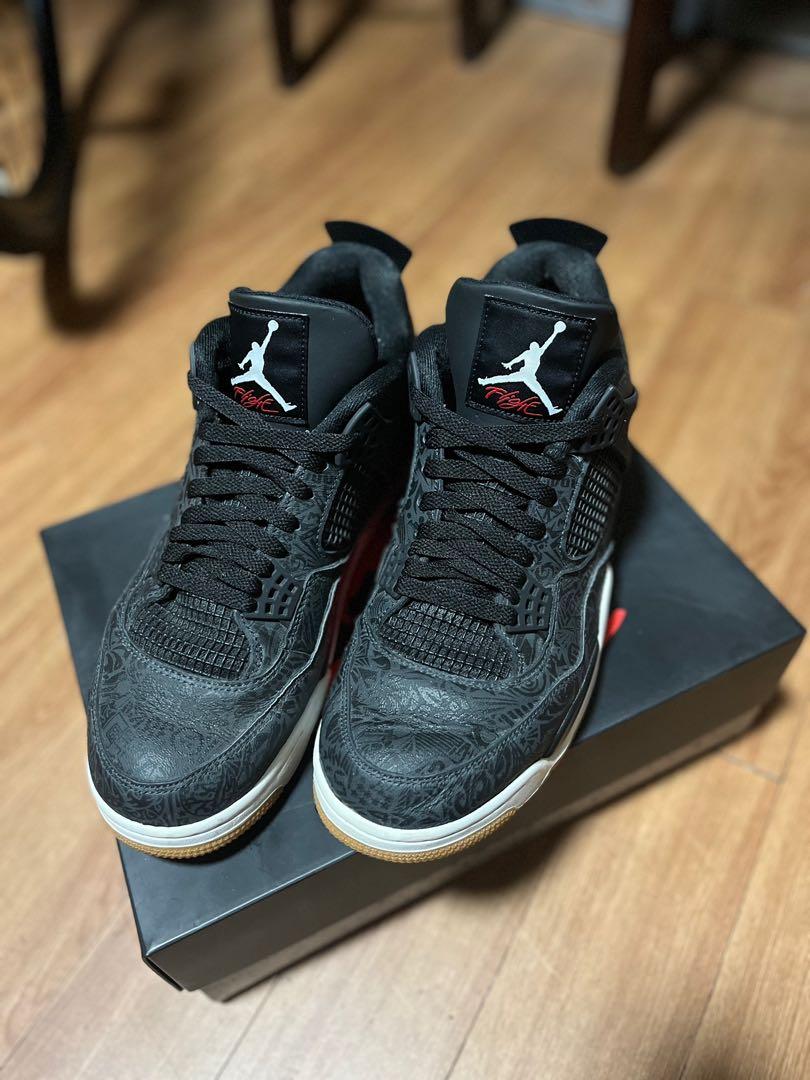 Jordan 4 retro laser outlet black gum on feet