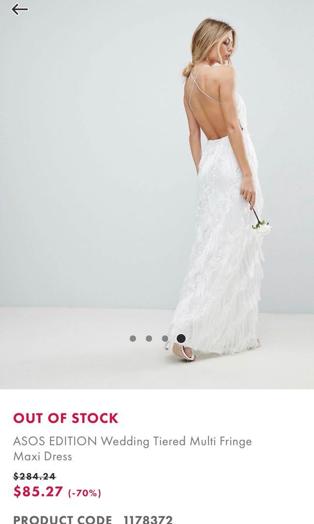 ASOS EDITION Wedding Tiered Multi Fringe Maxi Dress for wedding rom pre wed