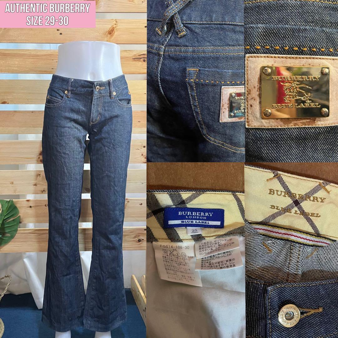 Authentic Burberry Blue Label flare bell baggy denim pants