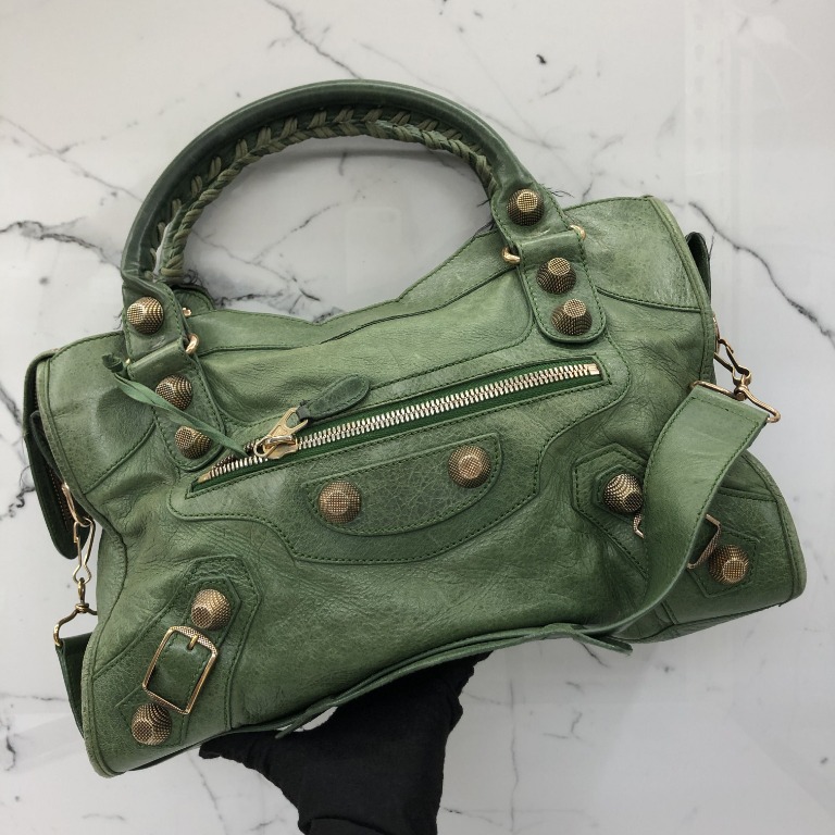 BALENCIAGA 173084 GIANT CITY GREEN 2WAY HANDBAG 227000691