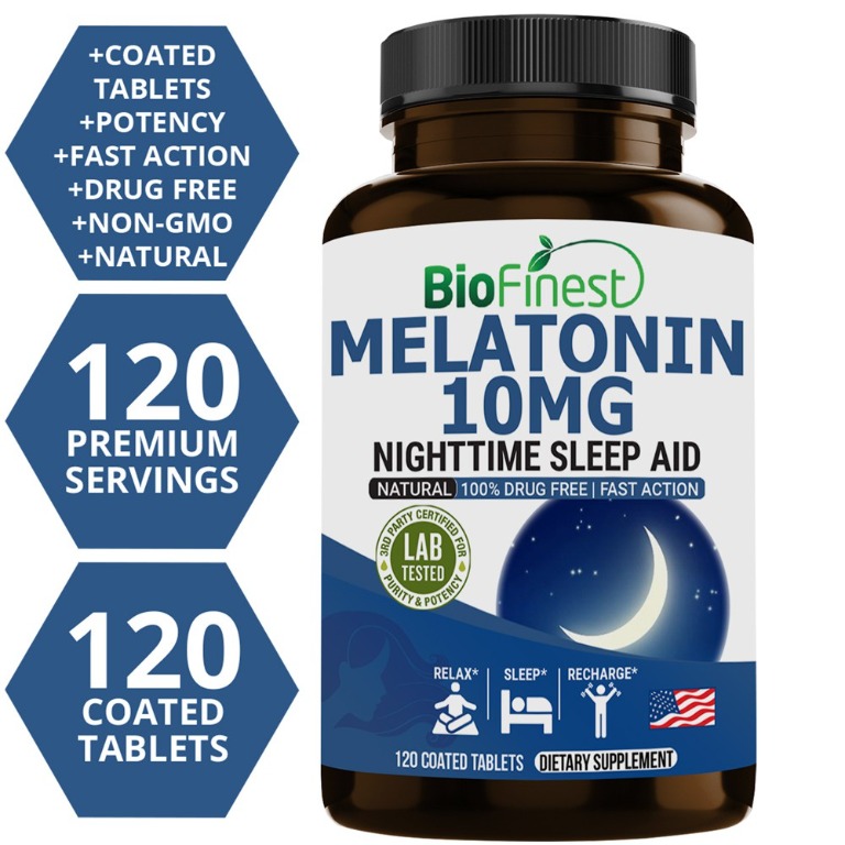 Biofinest Melatonin 10mg Supplement - Fast Action Natural Nighttime ...