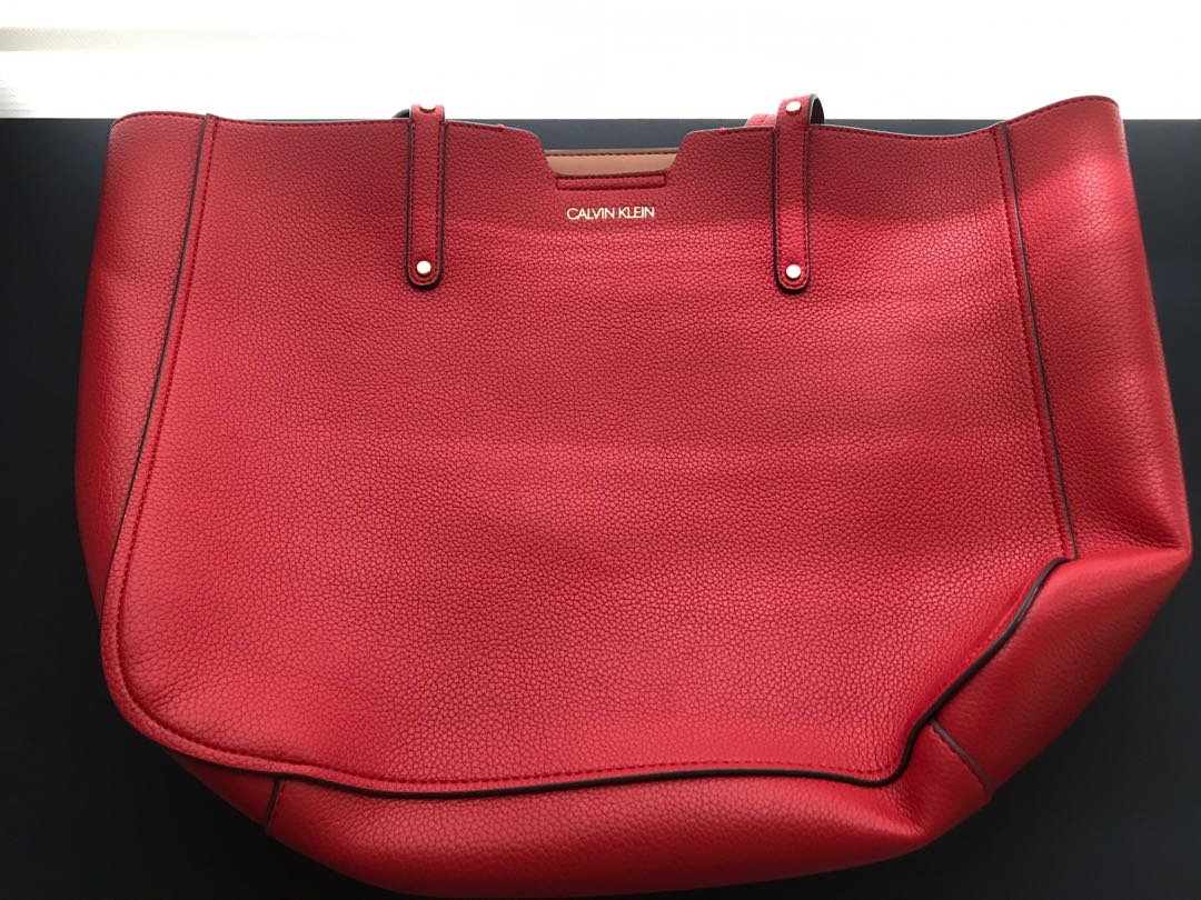 CALVIN KLEIN RED BAG, Luxury, Bags & Wallets on Carousell