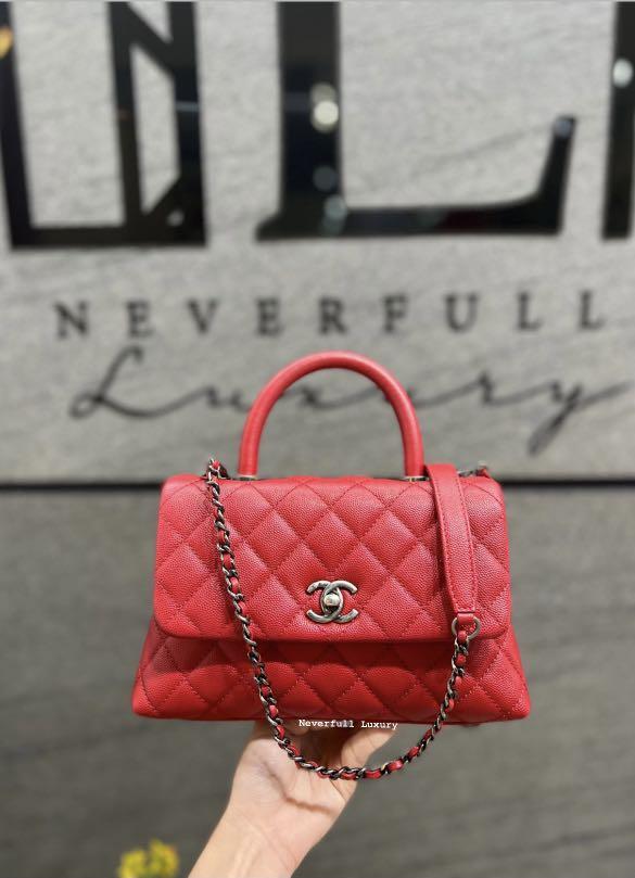 Chanel Coco Handle Small 17C Red Caviar RHW Bag, Luxury, Bags & Wallets on  Carousell