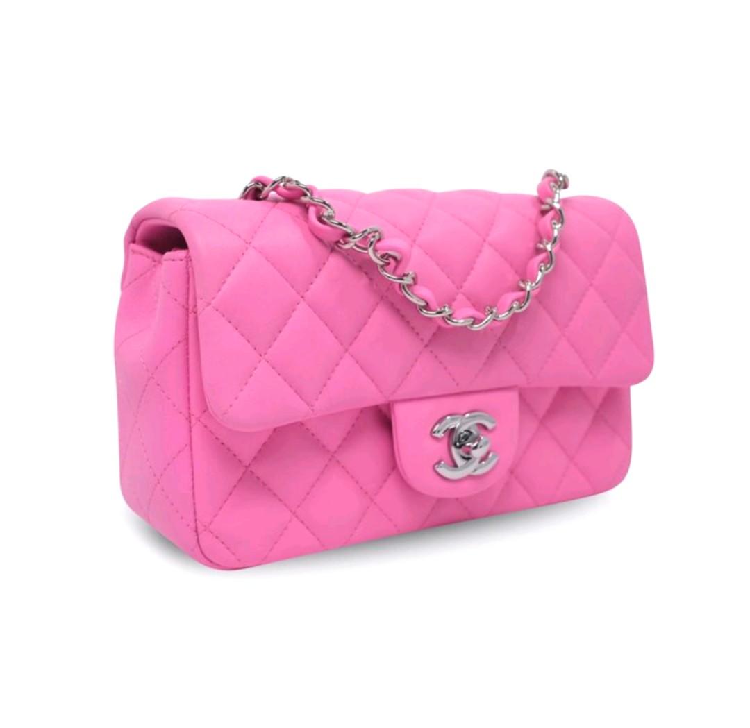 Chanel Flap Bag Mini Pink Lambskin, Luxury, Bags & Wallets on Carousell