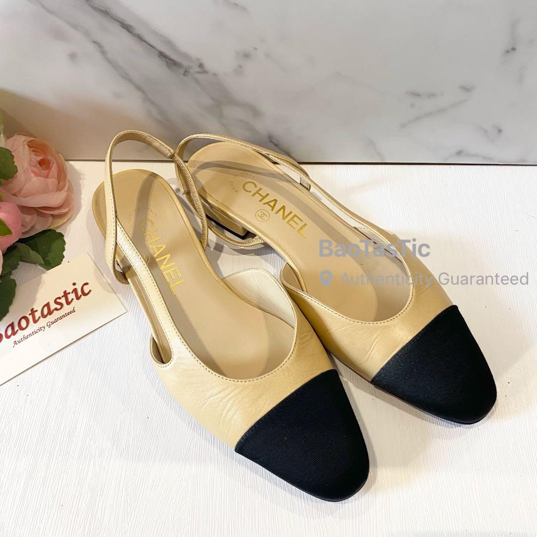 Chanel inspired shoes beige and black, Women's Fashion, Footwear, Flats &  Sandals on Carousell