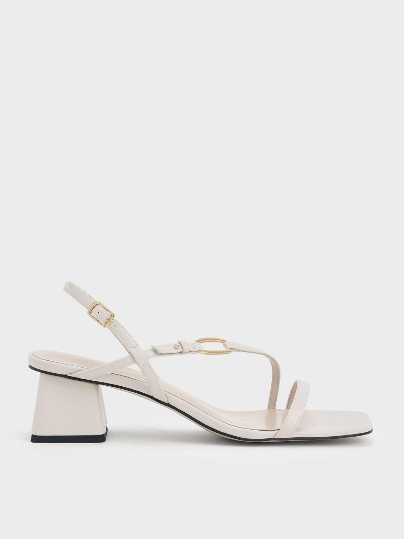 White strappy sandals new arrivals block heel