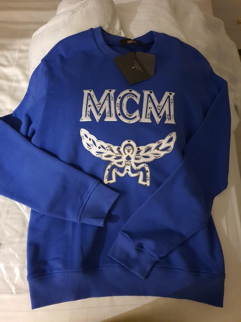 PRICE REDUCED CNY SALE MCM EMBLEM LOGO SWEATSHIRT BLUE Men s