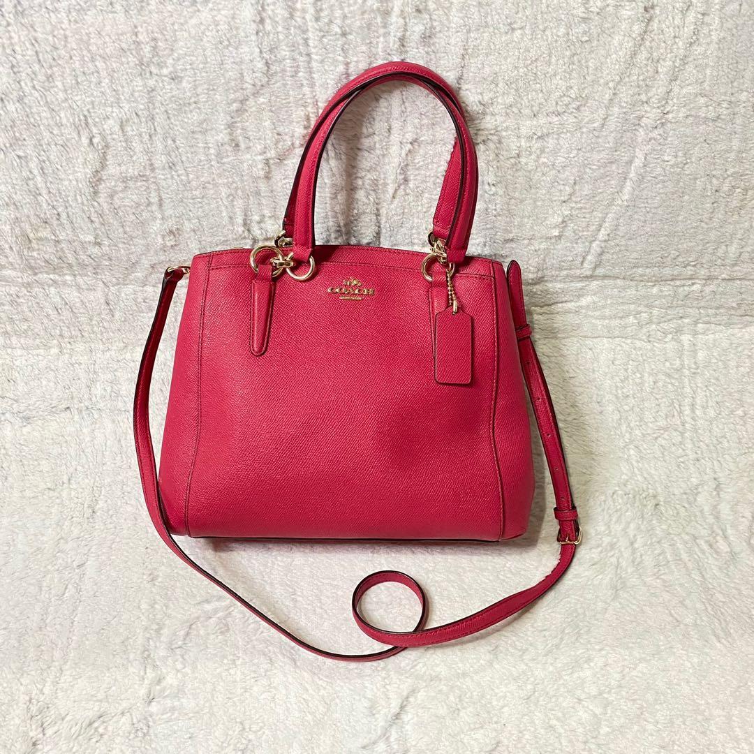 Coach Mini Christie Carryall Satchel Leather Crossbody; Fuchsia