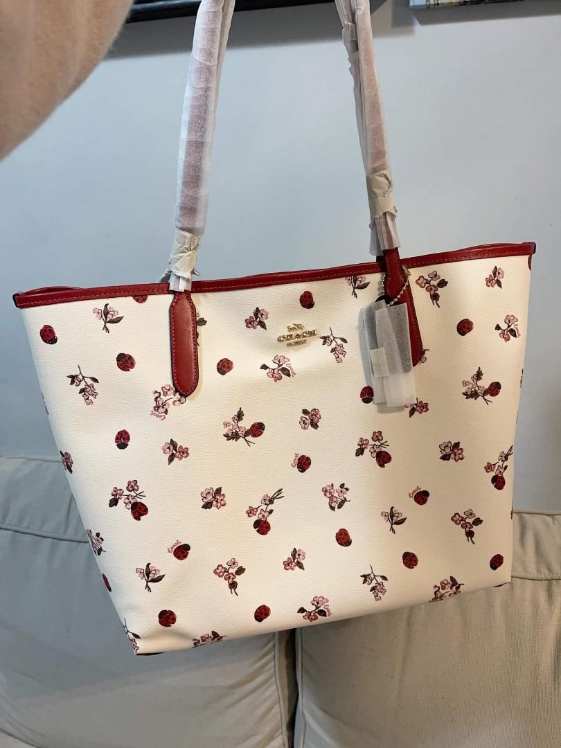 Coach city tote in ladybug floral print Women s Fashion Bags