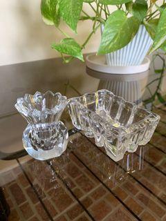 Crystal Glass Trinket Dish and Mini Vase