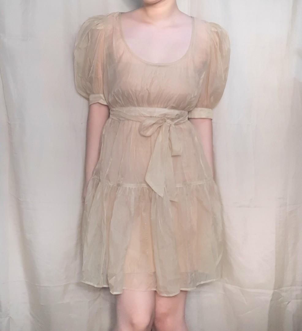 Danielle Bernstein Organza puff-sleeve 