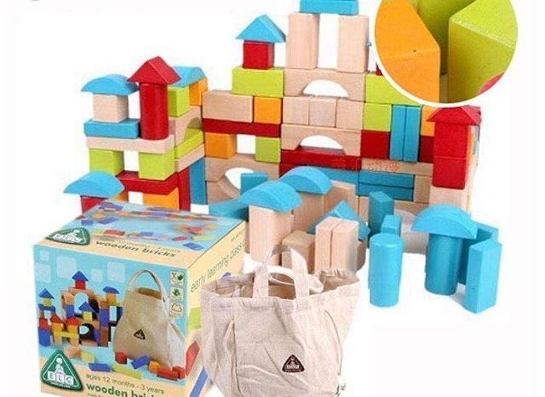 ELC Wooden Building Blocks (Blue), Babies & Kids, Infant Playtime on Carousell