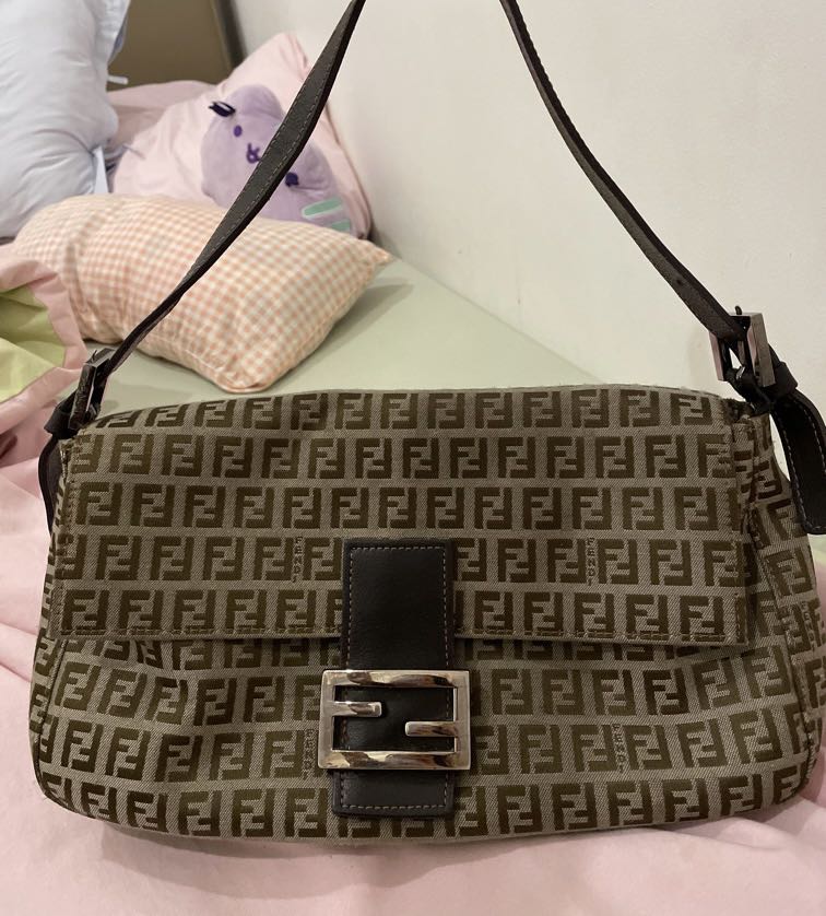 Fendi canvas shoulder bag shop