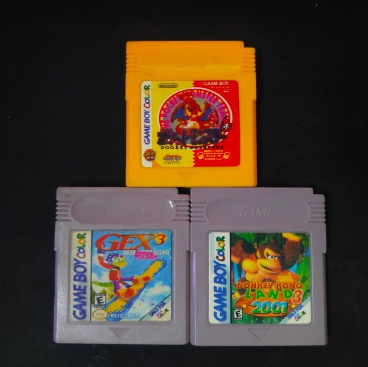 Gameboy Color Cartridges! (Category: Nintendo) located in Tayug. Submitted by thriftworth (Listing ID 1139899985, Image 1). Description: 1000 pesos only! buyer should shoulder the shipping fee they are old not sure if working but its in good condition for me. Pocket Monsters/Pokemon (Japan Version) Donkey Kong land 3 GEX 3 Deep Pocket Gecko For Gameboy Color🙂.