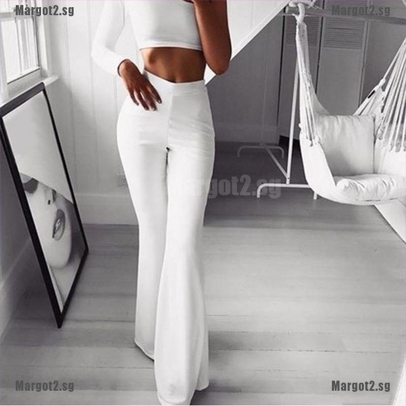 White high best sale waisted flare pants
