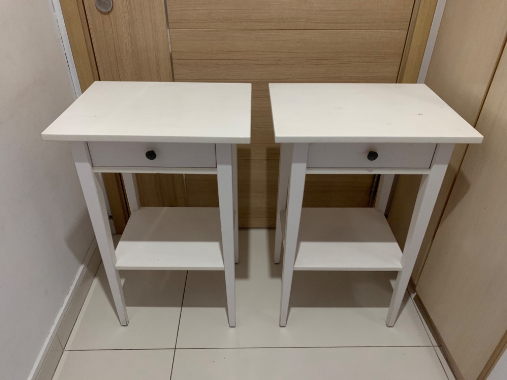 Ikea Hemnes Side Tables (pair in white), Furniture & Home Living