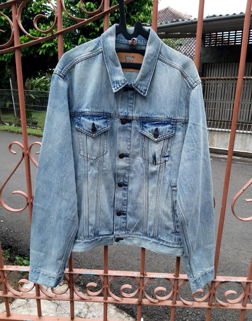 Jaket jeans GAP original, Fesyen Pria 