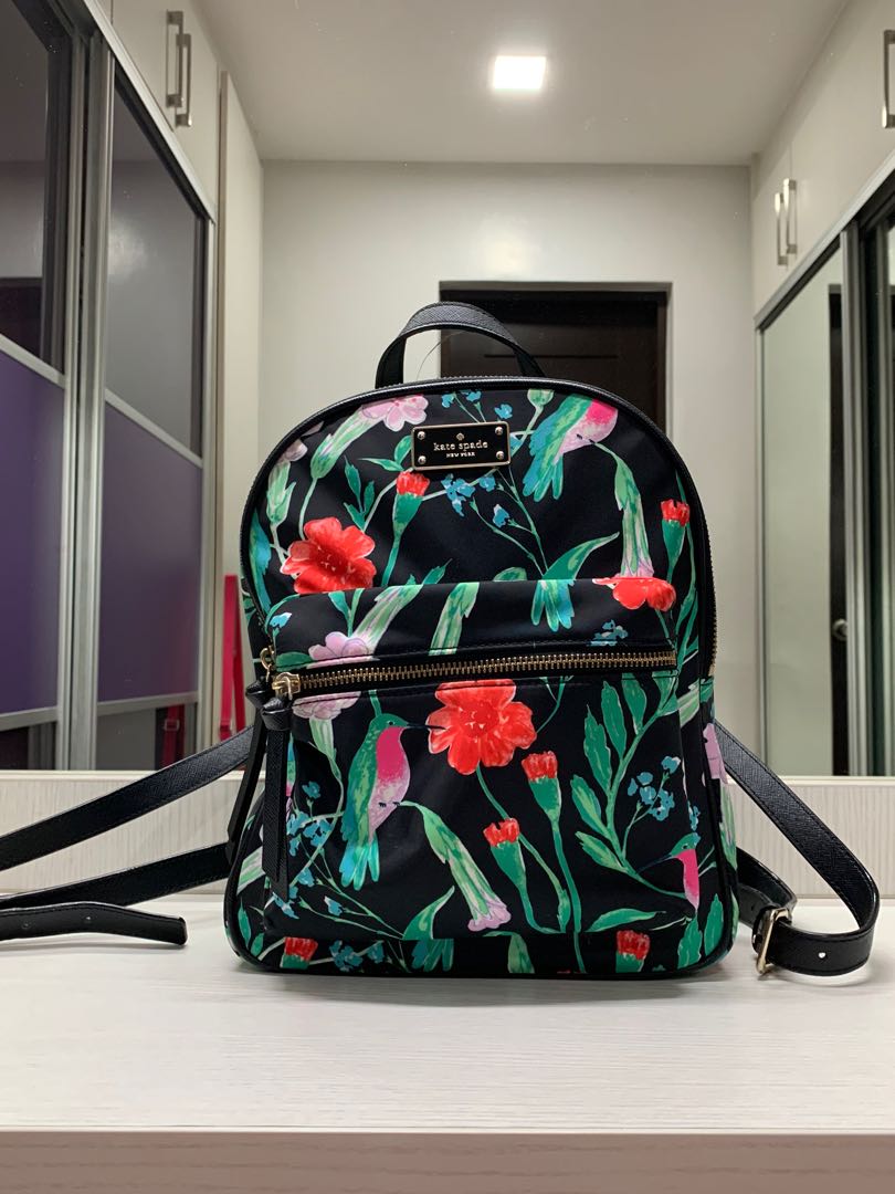 Kate Spade Small Backpack (Floral), Luxury, Bags & Wallets on Carousell