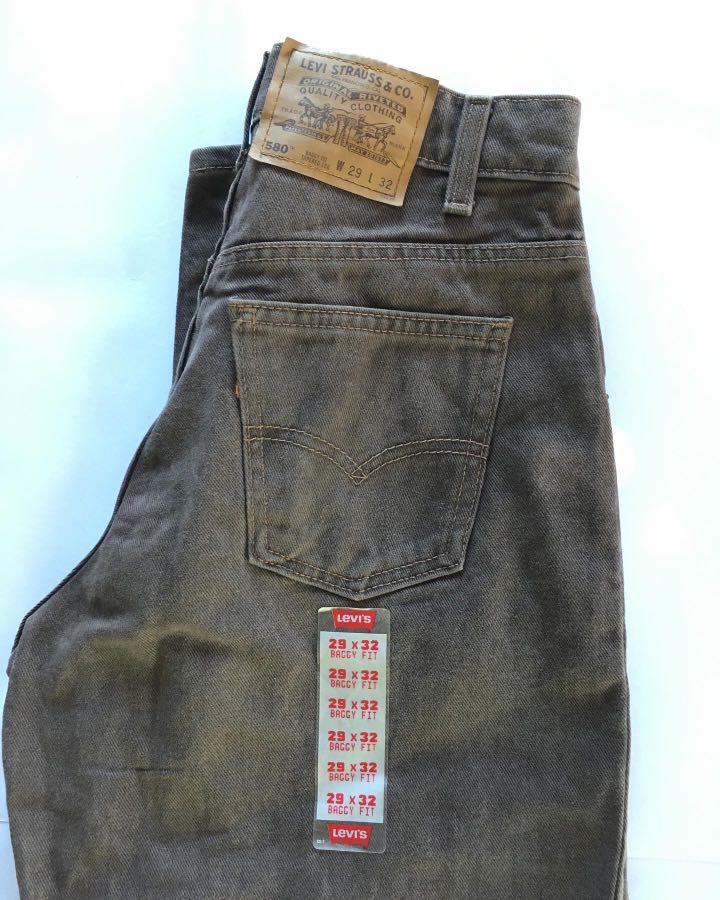 Levis Levi Strauss Baggy Jeans Denim Vintage 580 USA Original Ori Authentic  Non Selvedge Second Preloved Bekas Thrift, Fesyen Pria, Pakaian , Bawahan  di Carousell