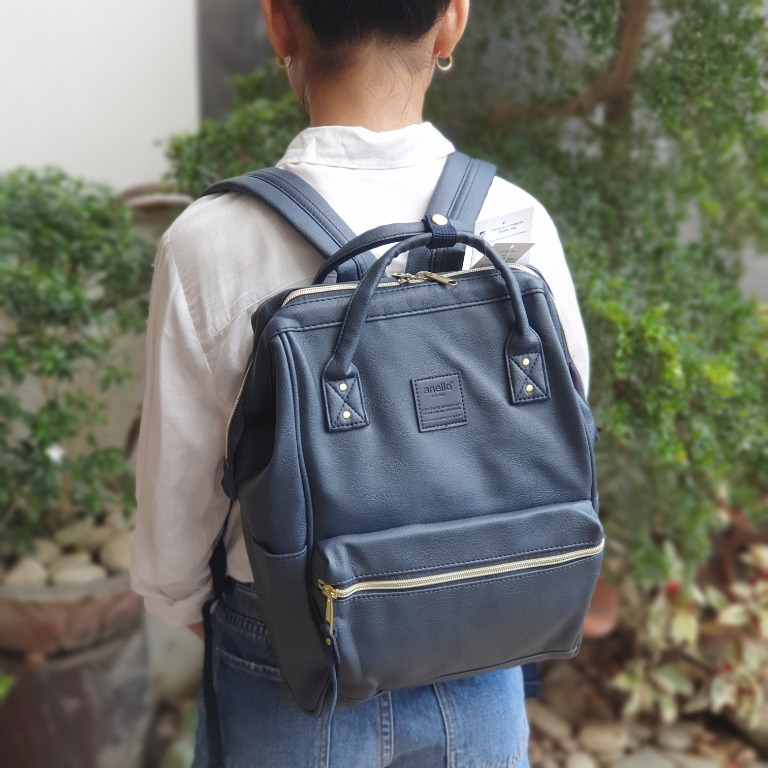 Anello navy blue leather shop