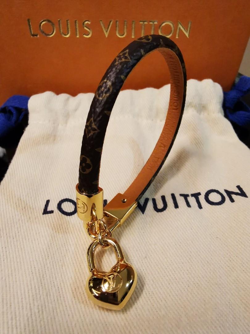 Louis Vuitton Leather Crazy in Lock Charm Bracelet M6450 Red Pony