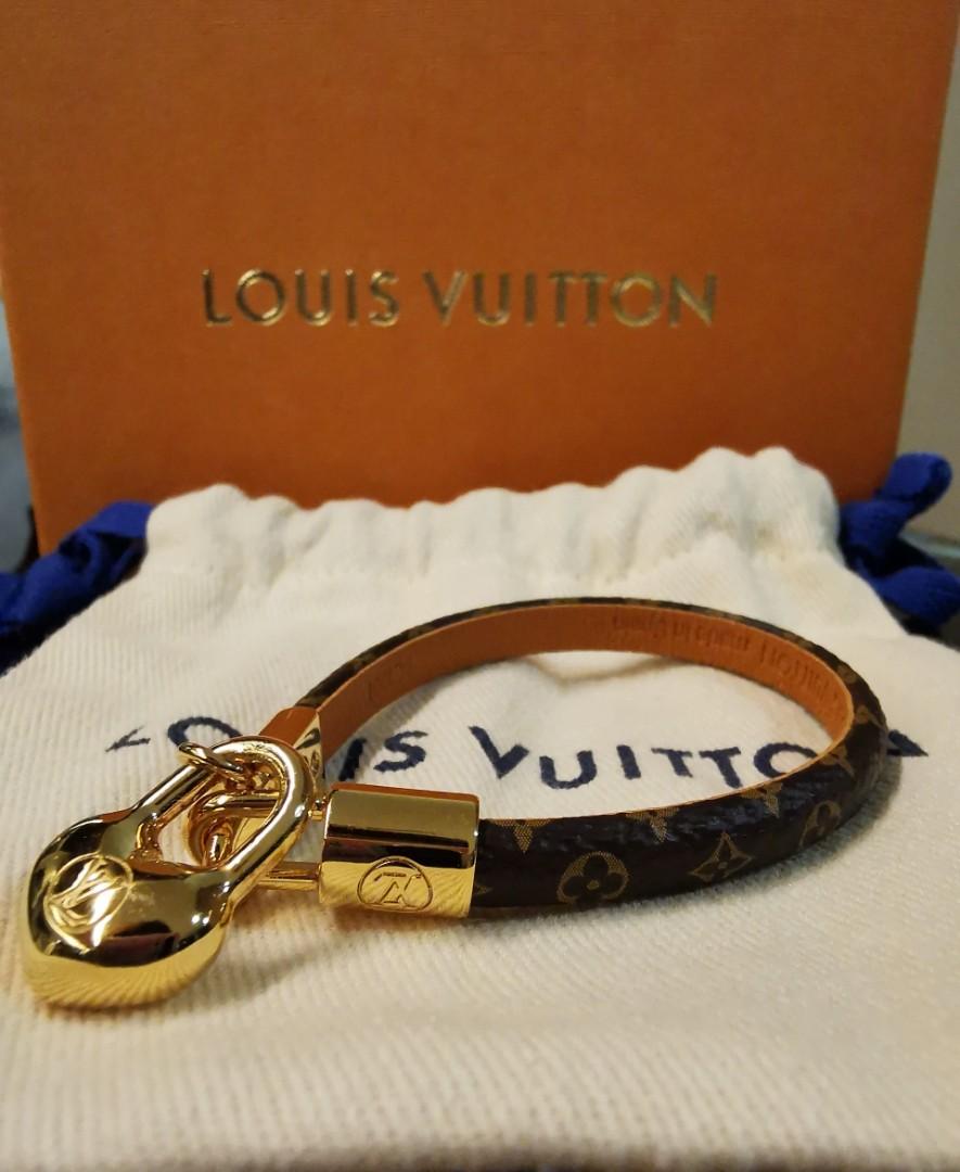 Louis Vuitton Lv leather bracelet with lock