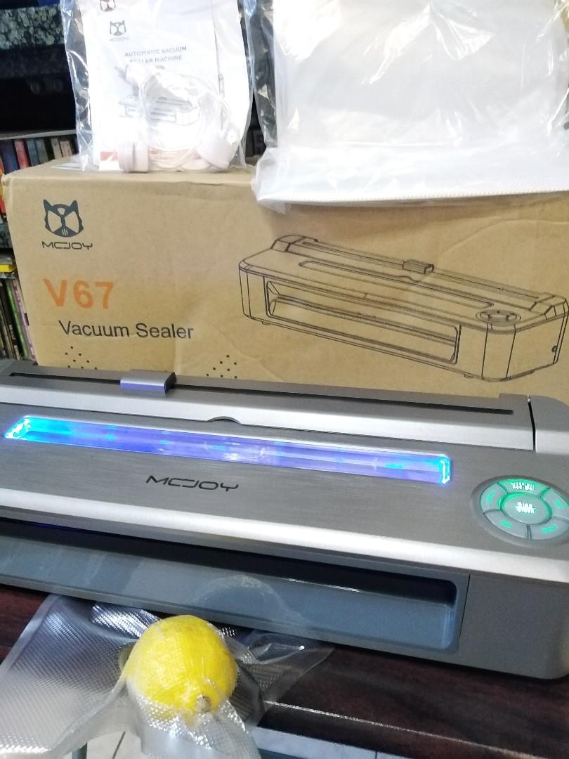 McJoy V67 Heavy Duty Vacuum Food Sealer with Builtin Cutter FREE Textured Embossed Plastic Roll