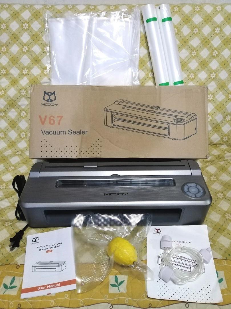 McJoy V67 Heavy Duty Vacuum Food Sealer with Builtin Cutter FREE Textured Embossed Plastic Roll