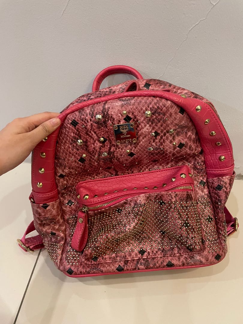 Mcm shop bookbag pink