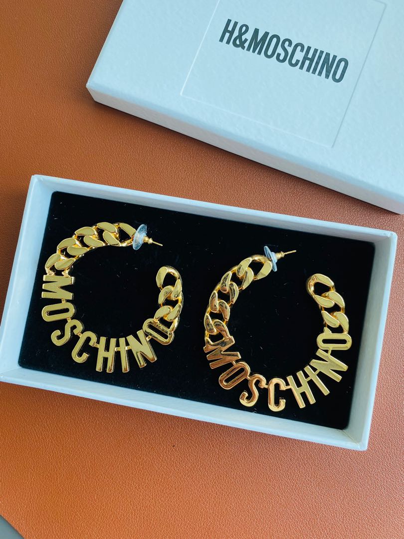 Moschino x H M limited ed gold plated earrings SOLD OUT everywhere Women s Fashion Jewelry Organizers Earrings on Carousell