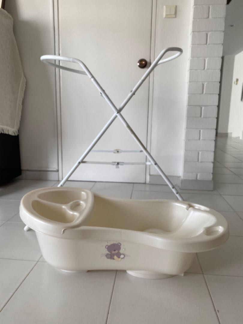 Mothercare bathtub with foldable stand, Babies & Kids, Bathing