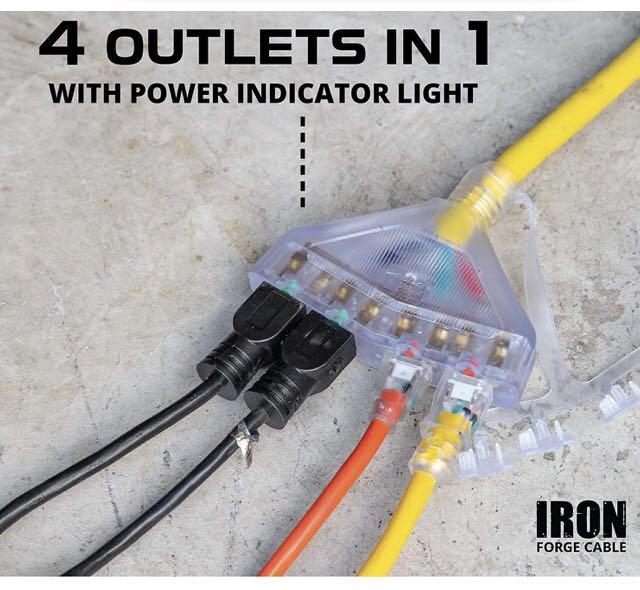 New Imported YODOTEK 25 Feet Heavy Duty Generator Extension Cord