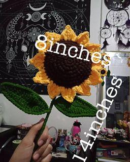 On Hand Single Stem Sun Flower Crochet 🌻🌻