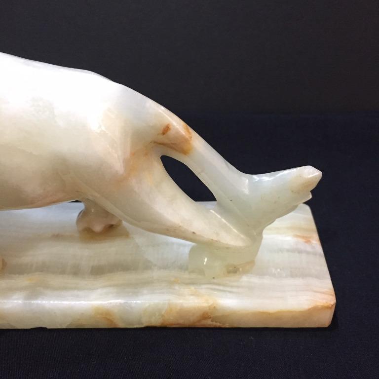 Onyx Marble Carved Lion Figurine, Furniture &amp; Home Living