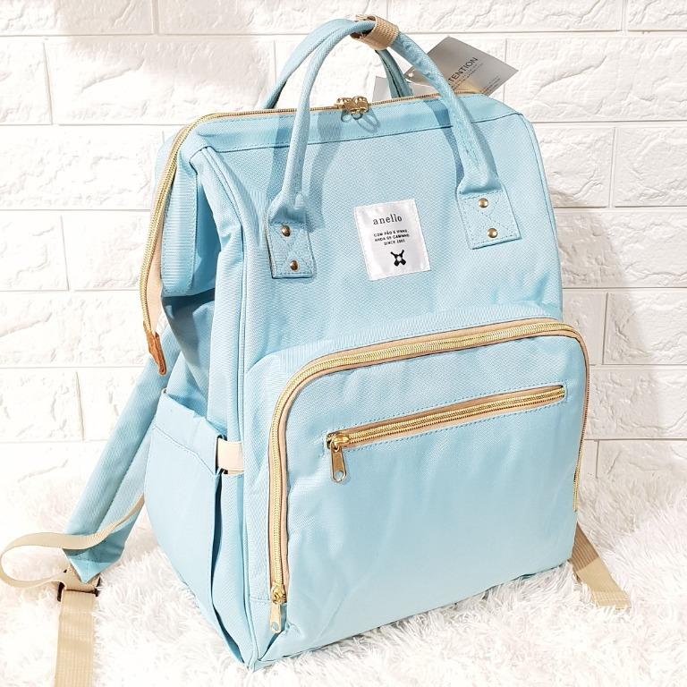 Original Anello Baby Diaper Bag Navy Blue 2 front zip pockets Light Blue Men s Fashion Bags Backpacks on Carousell