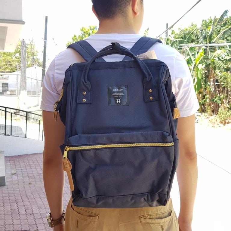 Original Anello Classic Canvas Backpack - Dark Blue, Men's Fashion