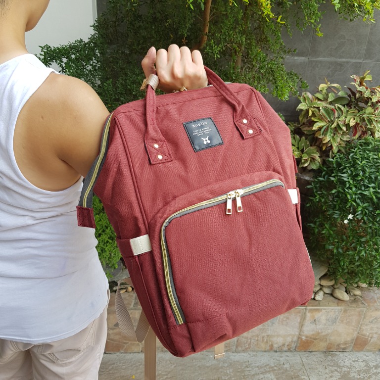 Original Anello Japan Multifunctional Diaper Bag Maroon, Men's