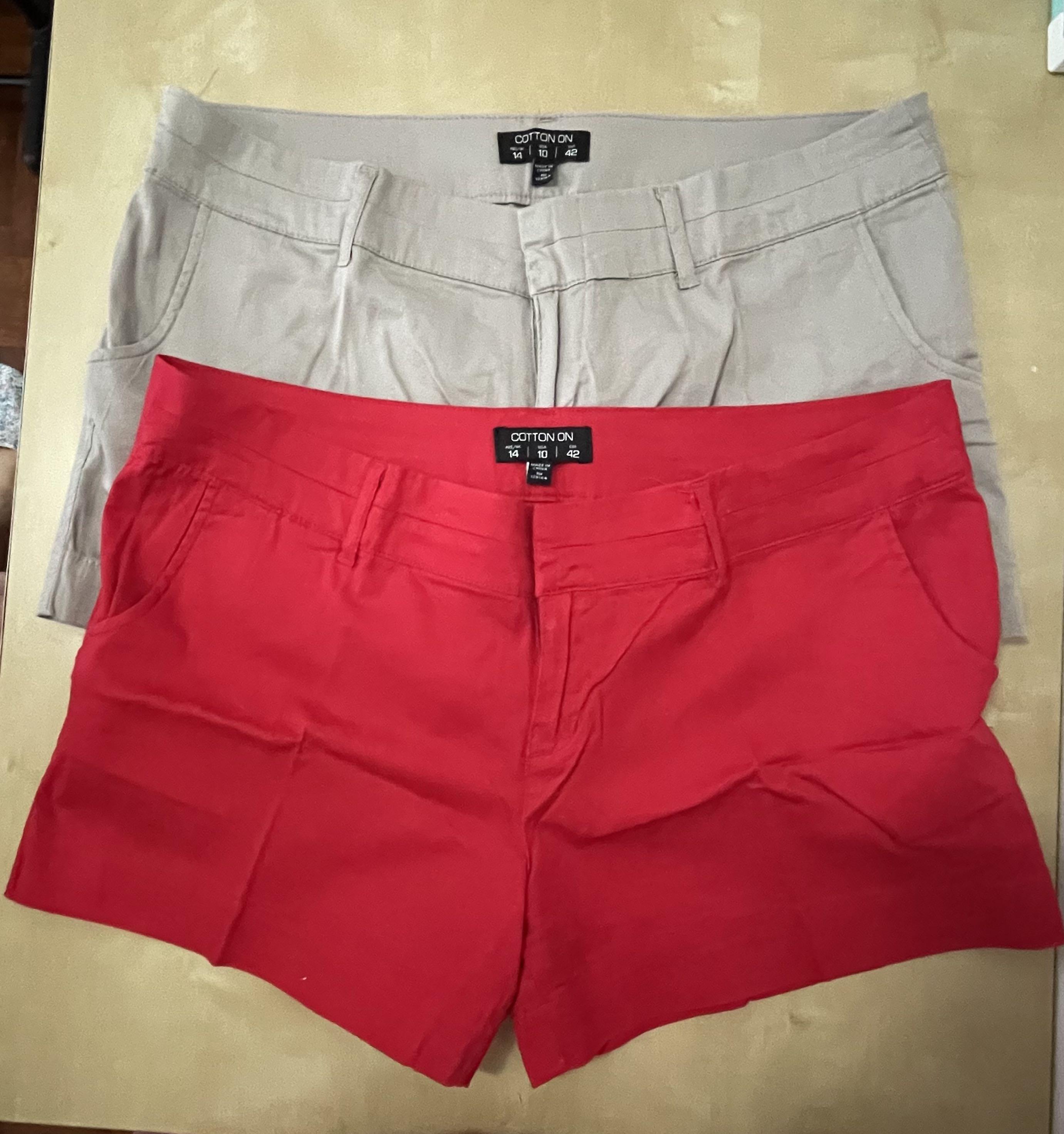 Red new arrivals khaki shorts