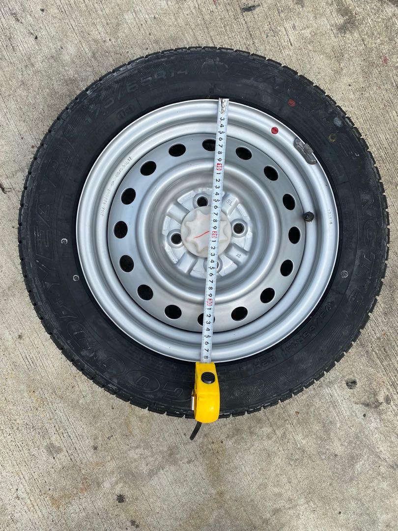 Toyota Spare Tyre Rim and Tyres (GoodYear 175/65R14), Car Accessories