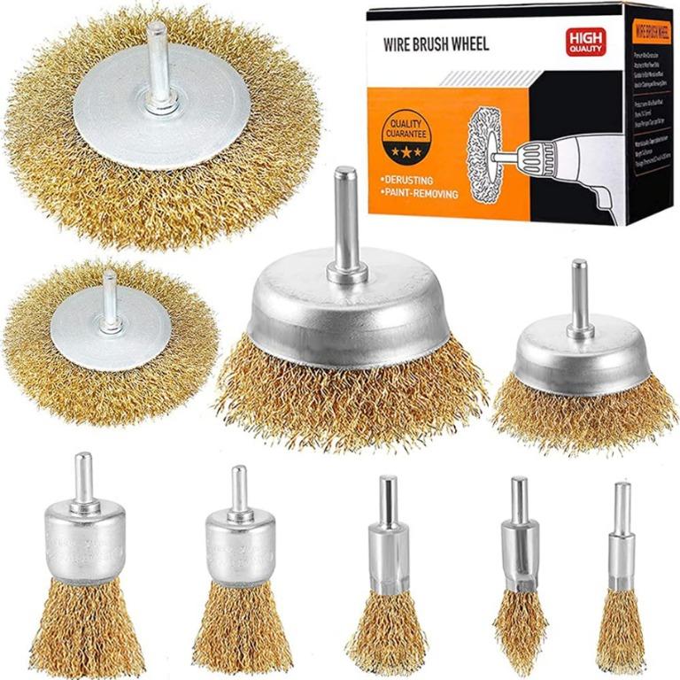 Wire Wheel and Cup Brush Set - Polishing Brushes, Cleaning Rust and Paint,  Stainless Steel and Brass, Wire Drill Brush Set Perfect for Removal of Rust  or Corrosion 24 Pieces - By