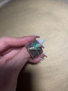 Taro Washimi Turquoise ring with gold outline