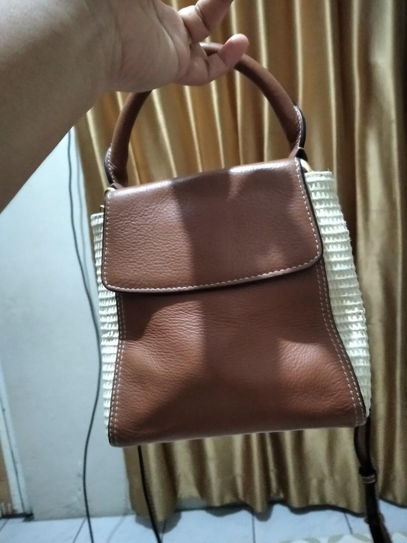 Tory burch half moon straw crossbody sale