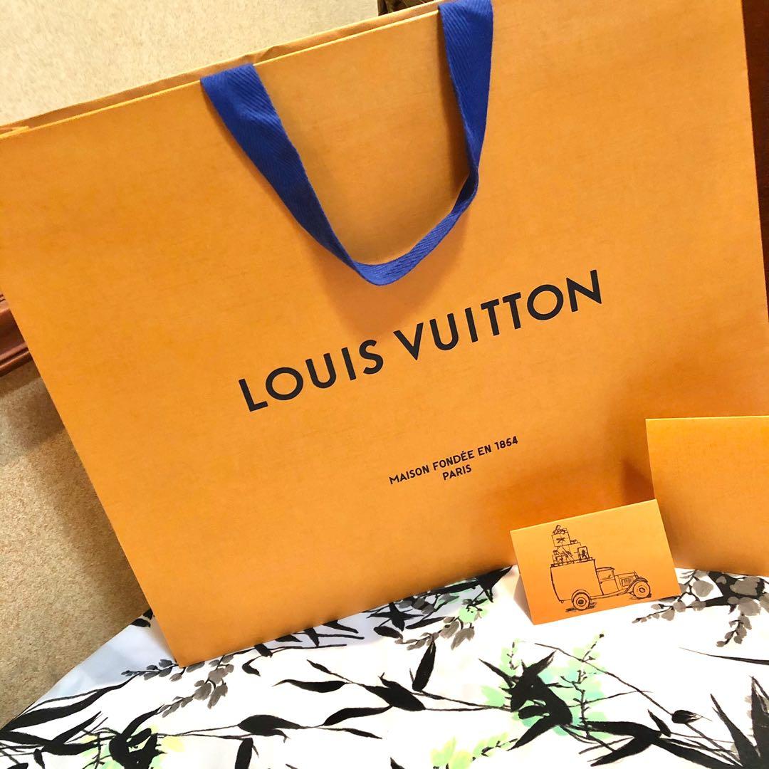 XXL LOUIS VUITTON AUTHENTIC PAPERBAG with inclusions - receipt envelope and  gift tag/card (LV Luxury Dior), Luxury, Bags & Wallets on Carousell