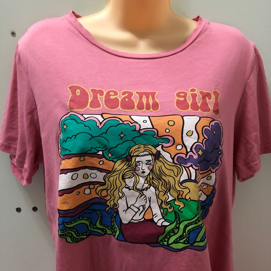 zara dream girl pink graphic tee, Women 
